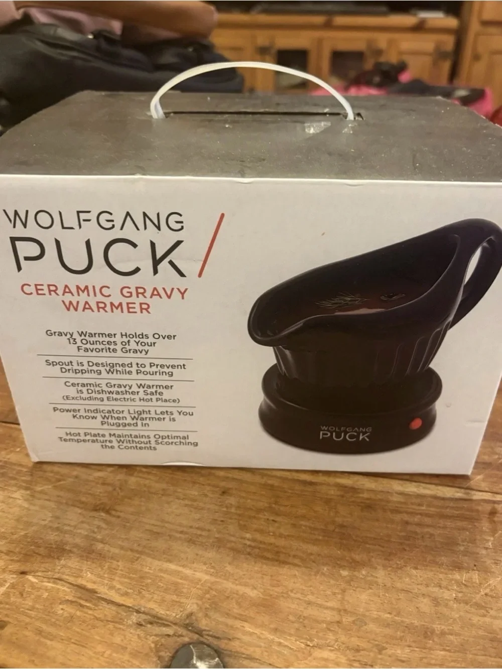 Wolfgang Puck Ceramic Gravy Warmer with Electric Hot Plate in Box